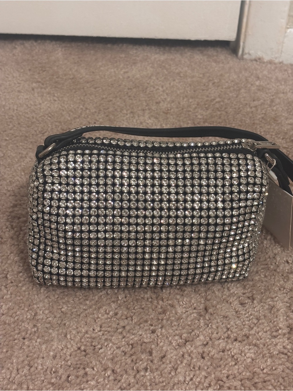 Alexander Wang Silver Crystal Mini Bag with Black Strap - Picture 8 of 16